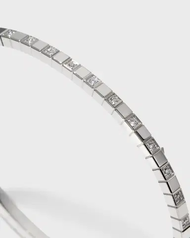 Chopard Ice Cube 18K White Gold Semi-Diamond Bangle Bracelet, Size Small | Thumbnail 2 Chopard Ice Cube 18K White Gold Semi-Diamond Bangle Bracelet, Size Small | Thumbnail 2