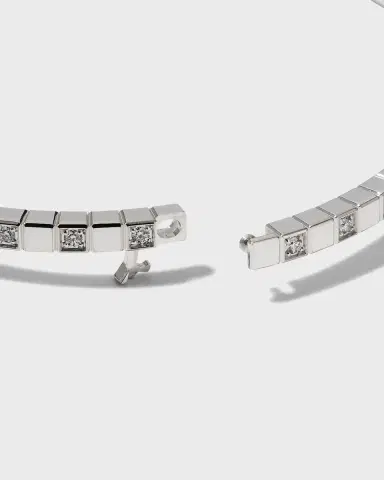 Chopard Ice Cube 18K White Gold Semi-Diamond Bangle Bracelet, Size Small | Thumbnail 3 Chopard Ice Cube 18K White Gold Semi-Diamond Bangle Bracelet, Size Small | Thumbnail 3