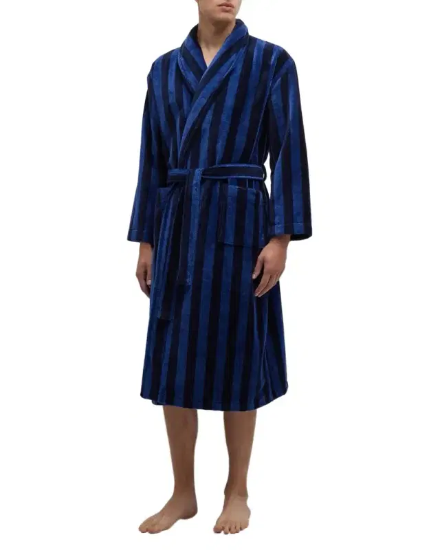 Derek Rose Men's Aston 36 Velour Stripe Robe