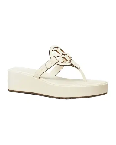 Tory Burch Miller Leather Logo Wedge Thong Sandals | Thumbnail 1