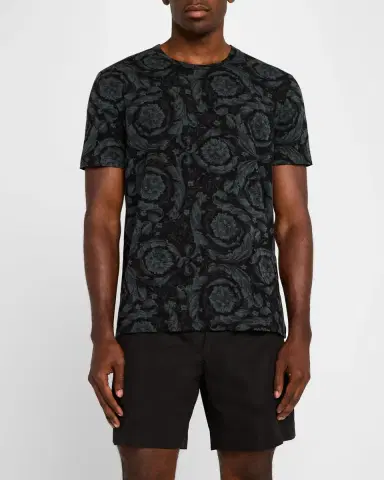 Versace Men's Barocco Crewneck T-Shirt | Thumbnail 3