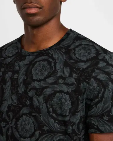 Versace Men's Barocco Crewneck T-Shirt | Thumbnail 4