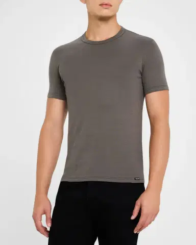 Tom Ford Men's Solid Stretch Jersey T-Shirt | Thumbnail 3