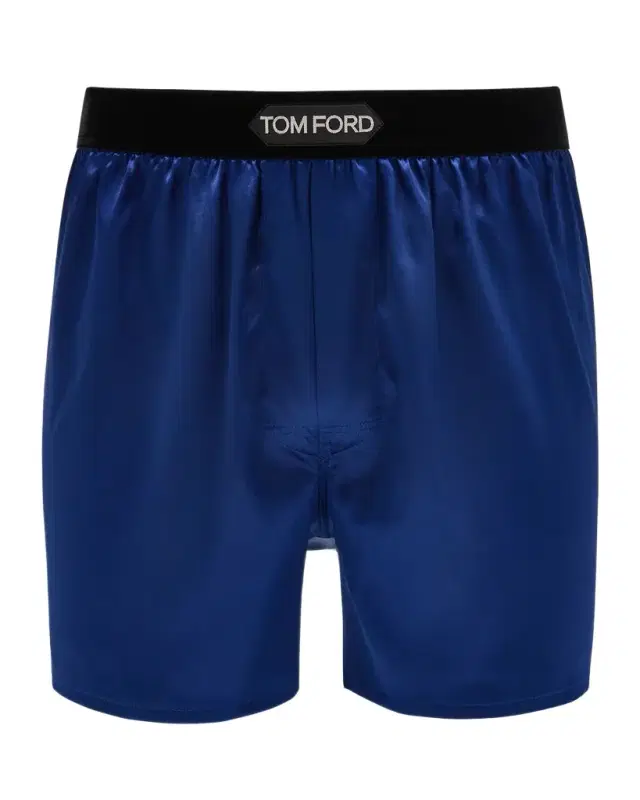 Men 's Silk Jacquard Logo Boxers