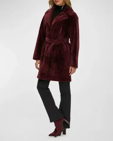Gorski Reversible Lamb Shearling Belted Stroller Coat | Thumbnail 3 Gorski Reversible Lamb Shearling Belted Stroller Coat | Thumbnail 3
