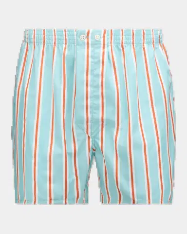 Derek Rose Men's Royal Stripe Classic-Fit Boxer Shorts | Thumbnail 2