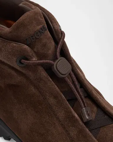 Zegna Men's Triple Stitch Vetta Suede Boots | Thumbnail 2
