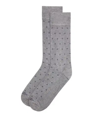 Marcoliani Men's Modal Cashmere Micro Polka Mid-Calf Socks | Thumbnail 3