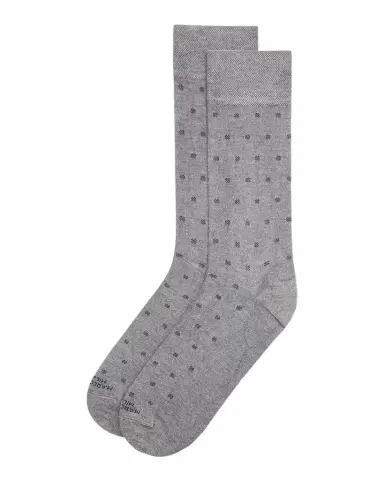 Marcoliani Men's Modal Cashmere Micro Polka Mid-Calf Socks | Thumbnail 1