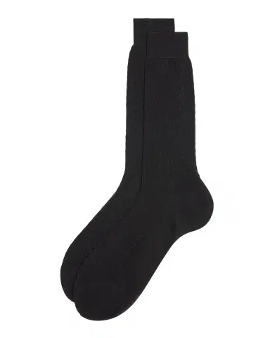 Brioni Men 's Trama Stitch Cotton Crew Socks | Thumbnail 2