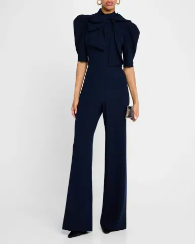 BLACK HALO Ara Puff-Sleeve Bow Jumpsuit | Thumbnail 3 BLACK HALO Ara Puff-Sleeve Bow Jumpsuit | Thumbnail 3
