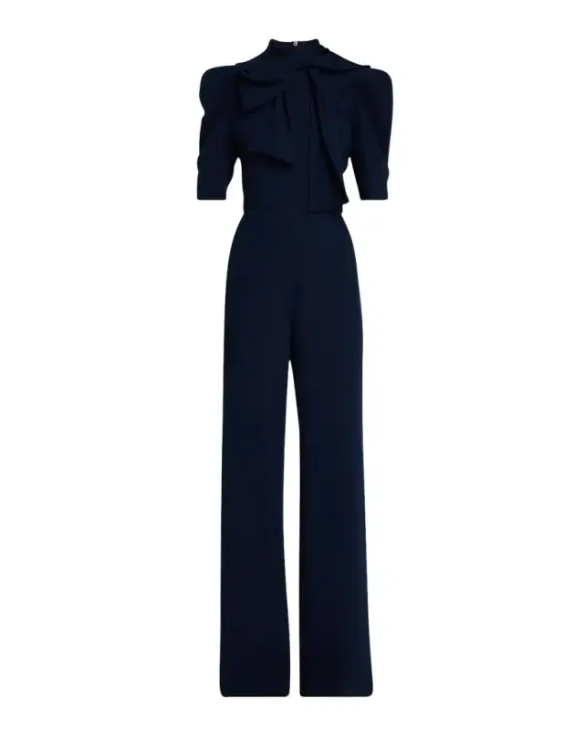 Ara Puff-Sleeve Bow Jumpsuit