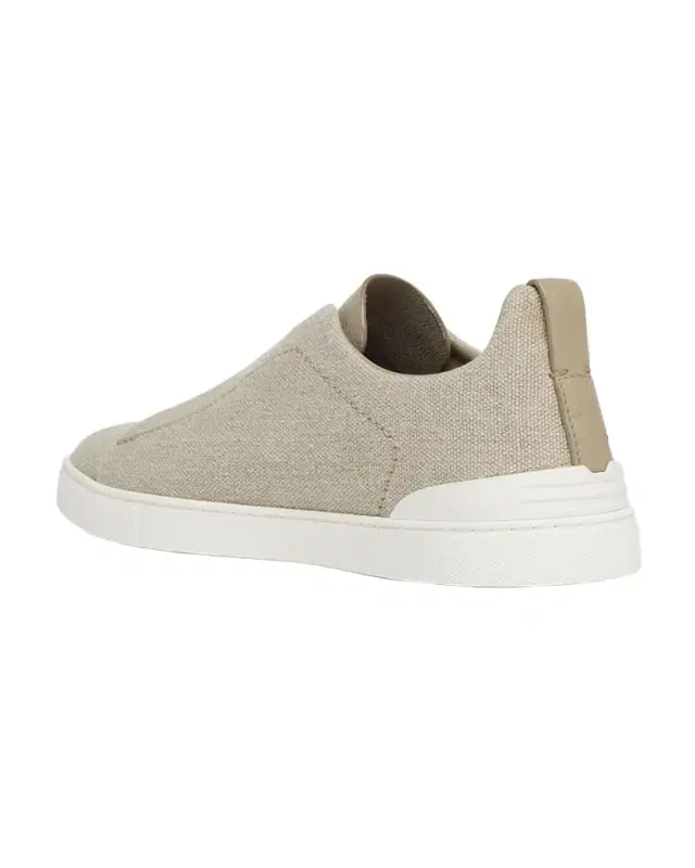 Men 's Triple Stitch Linen Slip-On Sneakers