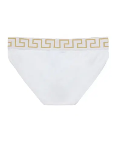 Versace Men's Greek Key Organic Cotton Stretch Briefs | Thumbnail 1