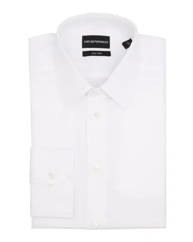 Emporio Armani Men's Cotton Micro-Woven Dress Shirt | Thumbnail 2