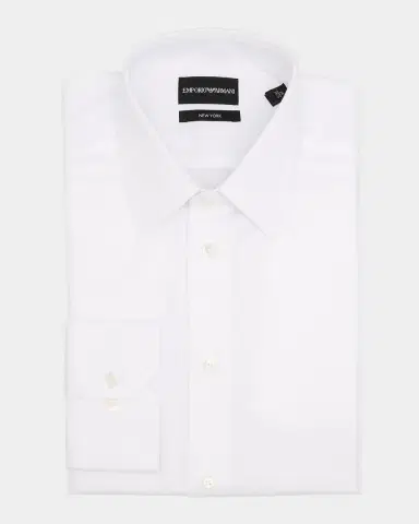 Emporio Armani Men's Cotton Micro-Woven Dress Shirt | Thumbnail 3