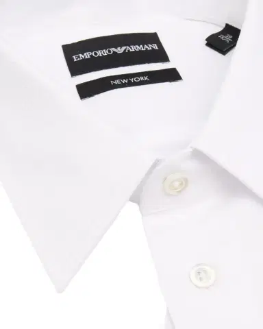 Emporio Armani Men's Cotton Micro-Woven Dress Shirt | Thumbnail 1