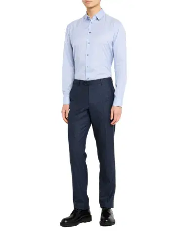 Giorgio Armani Men's Anemoi Micro-Grid Sport Shirt | Thumbnail 1