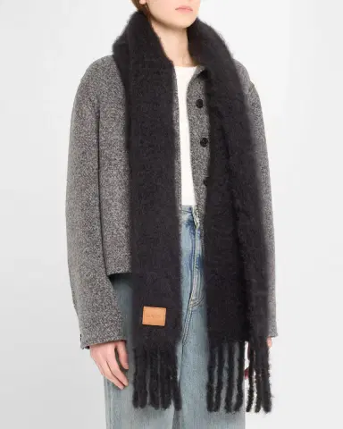 LOEWE Wool-Blend Fringe Trim Scarf | Thumbnail 2