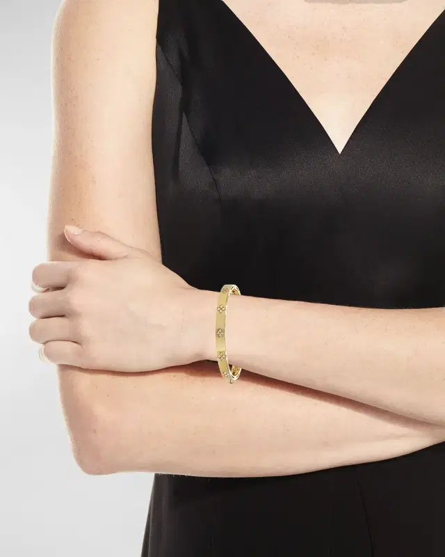 18K Yellow Gold Diamond Love in Verona Bangle