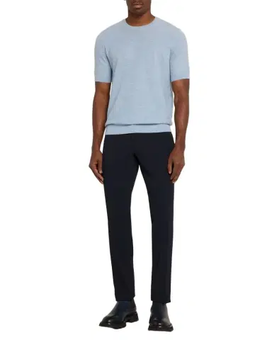 Emporio Armani Men 's Textured Wool Short-Sleeve Crewneck Sweater | Thumbnail 1