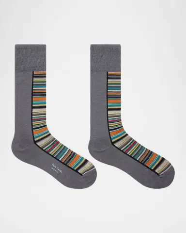 Paul Smith Men's Half Signature Stripe 2-Pack Crew Socks | Thumbnail 2