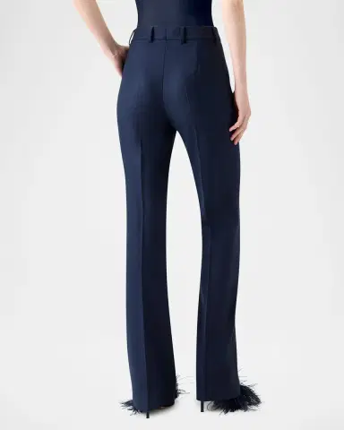 Akris Marilyn Wool Stretch Flannel Bootcut-Leg Ankle Pants | Thumbnail 2