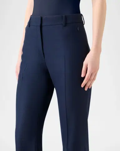 Akris Marilyn Wool Stretch Flannel Bootcut-Leg Ankle Pants | Thumbnail 4