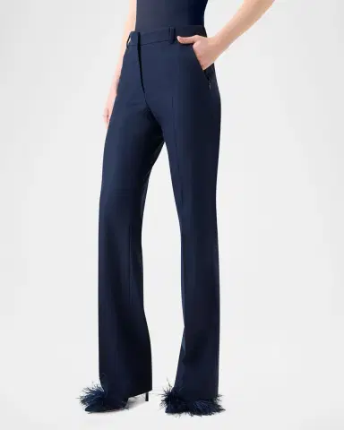 Akris Marilyn Wool Stretch Flannel Bootcut-Leg Ankle Pants | Thumbnail 5