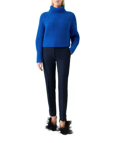 Akris Marilyn Wool Stretch Flannel Bootcut-Leg Ankle Pants | Thumbnail 1