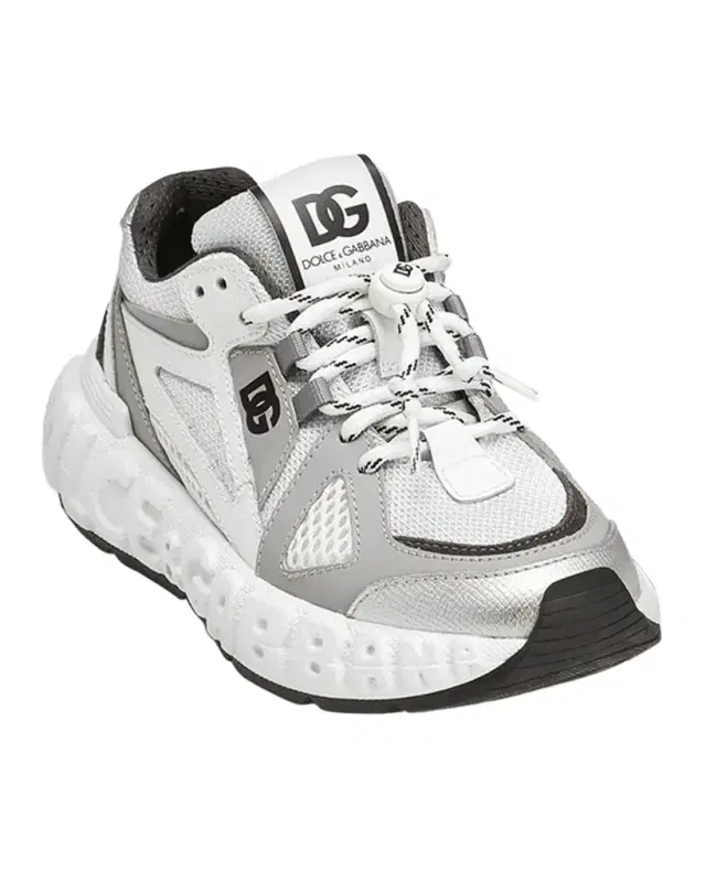 Dolce & Gabbana Kid's Reflective Mixed Media Sneakers, Kids