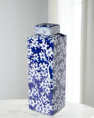 Park Hill Collection Imperial Ceramic Floral Square Jar | Thumbnail 2