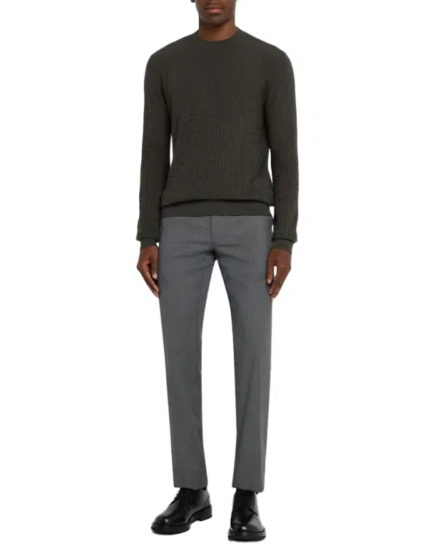 Emporio Armani Men 's Square Texture Knit Crewneck Sweater