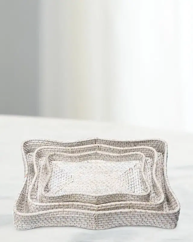 Park Hill Collection Sanibel Scalloped Trays, Set of 3