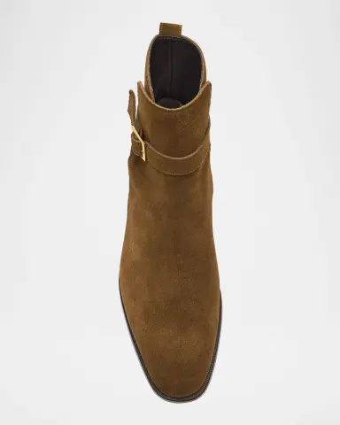 Tom Ford Men's Suede Buckle Ankle Boots | Thumbnail 3 Tom Ford Men's Suede Buckle Ankle Boots | Thumbnail 3