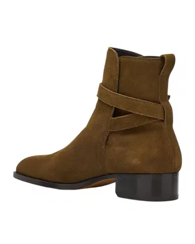 Tom Ford Men's Suede Buckle Ankle Boots | Thumbnail 1 Tom Ford Men's Suede Buckle Ankle Boots | Thumbnail 1