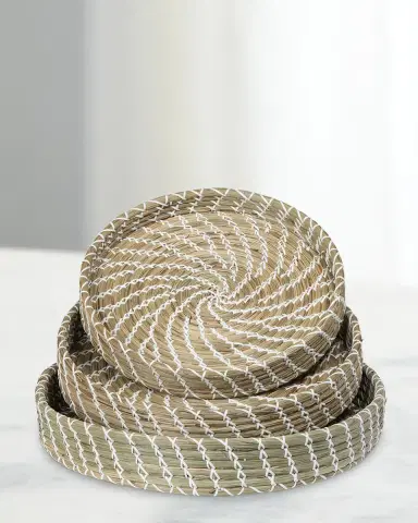 Park Hill Collection Capraia Coast Round Decorative Trays, Set of 3 | Thumbnail 3 Park Hill Collection Capraia Coast Round Decorative Trays, Set of 3 | Thumbnail 3