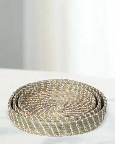 Park Hill Collection Capraia Coast Round Decorative Trays, Set of 3 | Thumbnail 1 Park Hill Collection Capraia Coast Round Decorative Trays, Set of 3 | Thumbnail 1
