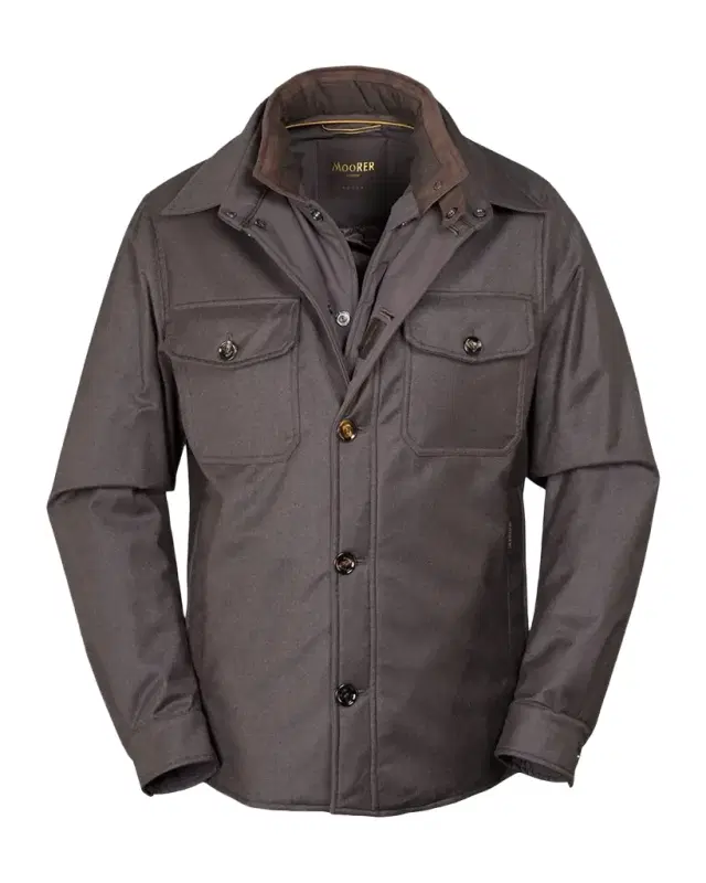 Men 's Duino-LL Waterproof Wool-Cashmere Flannel Overshirt