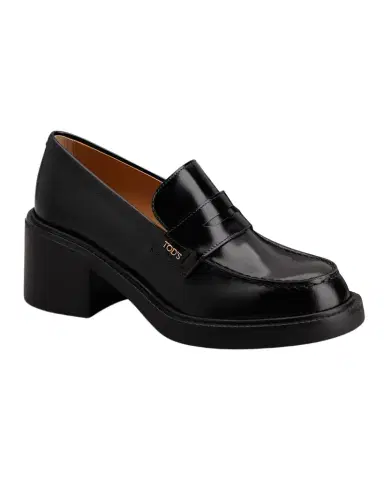 Tod's Gomma Leather Block-Heel Penny Loafers | Thumbnail 1 Tod's Gomma Leather Block-Heel Penny Loafers | Thumbnail 1