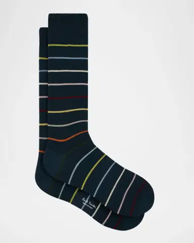 Paul Smith Men's Keith Thin Signature Stripe Crew Socks | Thumbnail 2
