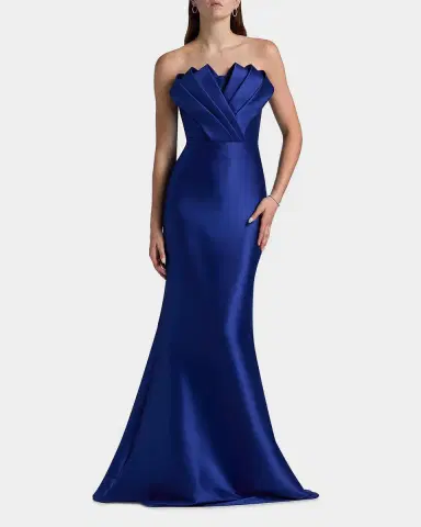 Badgley Mischka Strapless Origami Trumpet Gown | Thumbnail 6 Badgley Mischka Strapless Origami Trumpet Gown | Thumbnail 6
