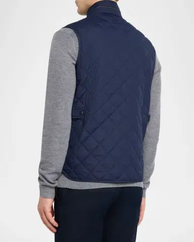 Peter Millar Men's Essex Quilted Stand-Collar Vest | Thumbnail 2 Peter Millar Men's Essex Quilted Stand-Collar Vest | Thumbnail 2