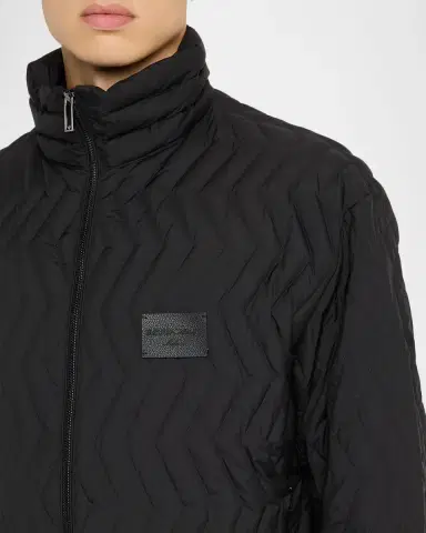 Emporio Armani Men's Chevron Quilted Padded Down Jacket | Thumbnail 4