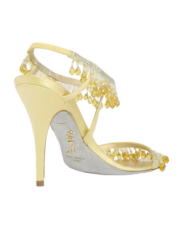 Rene Caovilla 100mm Chandelier Embellished Satin Sandals