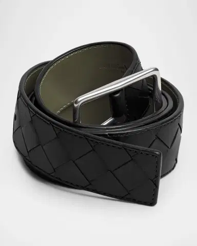Bottega Veneta Men's Intrecciato Reversible Leather Belt | Thumbnail 4 Bottega Veneta Men's Intrecciato Reversible Leather Belt | Thumbnail 4
