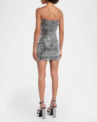 AREA Disco Ball Strapless Mini Bustier Dress | Thumbnail 2 AREA Disco Ball Strapless Mini Bustier Dress | Thumbnail 2