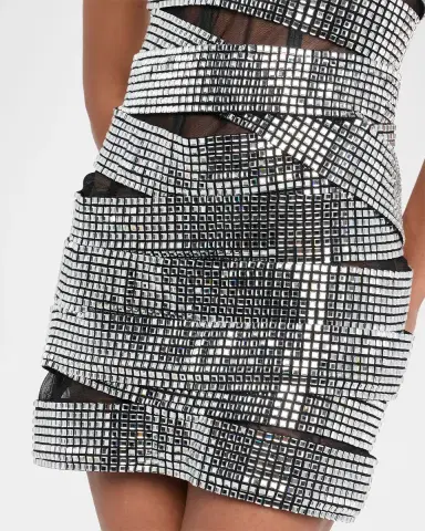 AREA Disco Ball Strapless Mini Bustier Dress | Thumbnail 4 AREA Disco Ball Strapless Mini Bustier Dress | Thumbnail 4