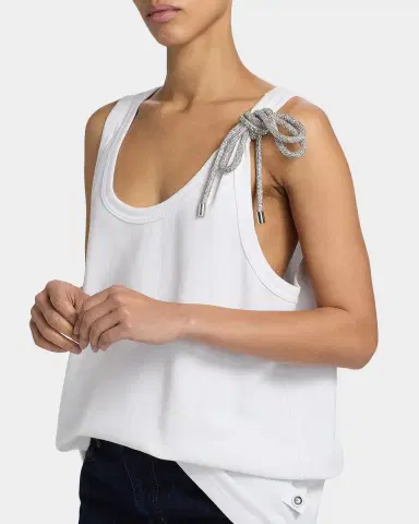 AREA Crystal Knot Oversized Tank Top | Thumbnail 4 AREA Crystal Knot Oversized Tank Top | Thumbnail 4