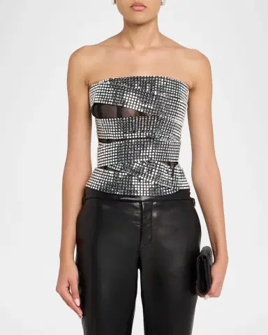 AREA Disco Ball Bustier Top | Thumbnail 3 AREA Disco Ball Bustier Top | Thumbnail 3